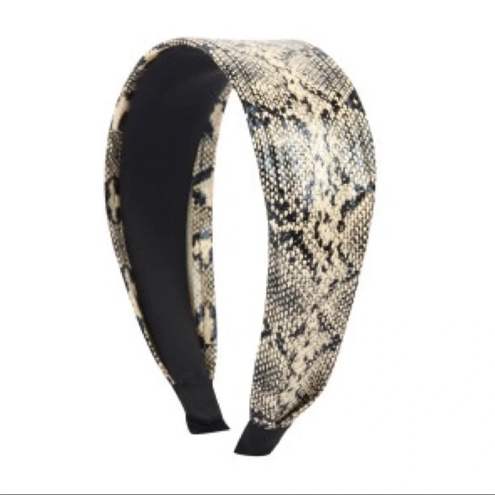Snake Print Faux Leather Headband